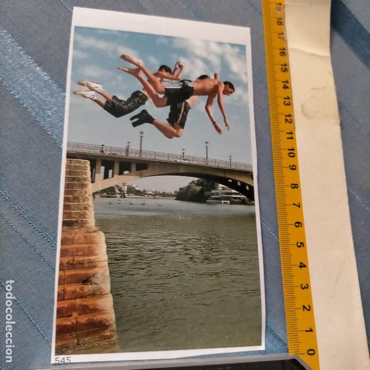 Collection stickers: PEGATINA CROMO ADHESIVO - TROQUELADA - SALTO DE BA&Ntilde;ISTAS PUENTE . PIRAGUISTAS