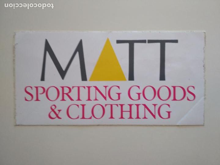 Pegatinas de colecci&oacute;n: PEGATINA ADHESIVO TIENDA DE DEPORTES MATT SPORTING GOODS&CLOTHING