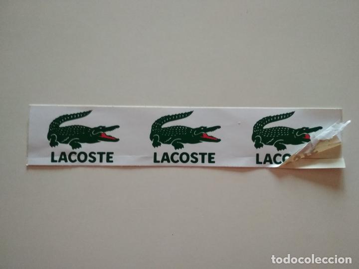 Collection stickers: PEGATINA ADHESIVO MARCA LACOSTE 3 LOGOS UNO MAL ESTADO (VER FOTO)