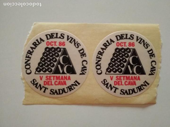 Collection stickers: PEGATINA ADHESIVO DOBLE CONFRERIA DELS VINS DE CAVA SANT SADURN&Iacute; V SETMANA DEL CAVA