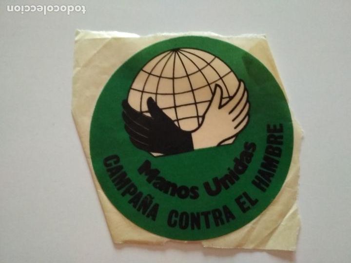 Collection stickers: PEGATINA ADHESIVO MANOS UNIDAS CAMPA&Ntilde;A CONTRA EL HAMBRE