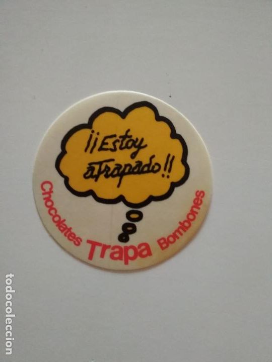 Sammlung von Aufklebern: PEGATINA ADHESIVO MARCA TRAPA CHOCOLATES BOMBONES QUE TE ATRAPO, LECHE!