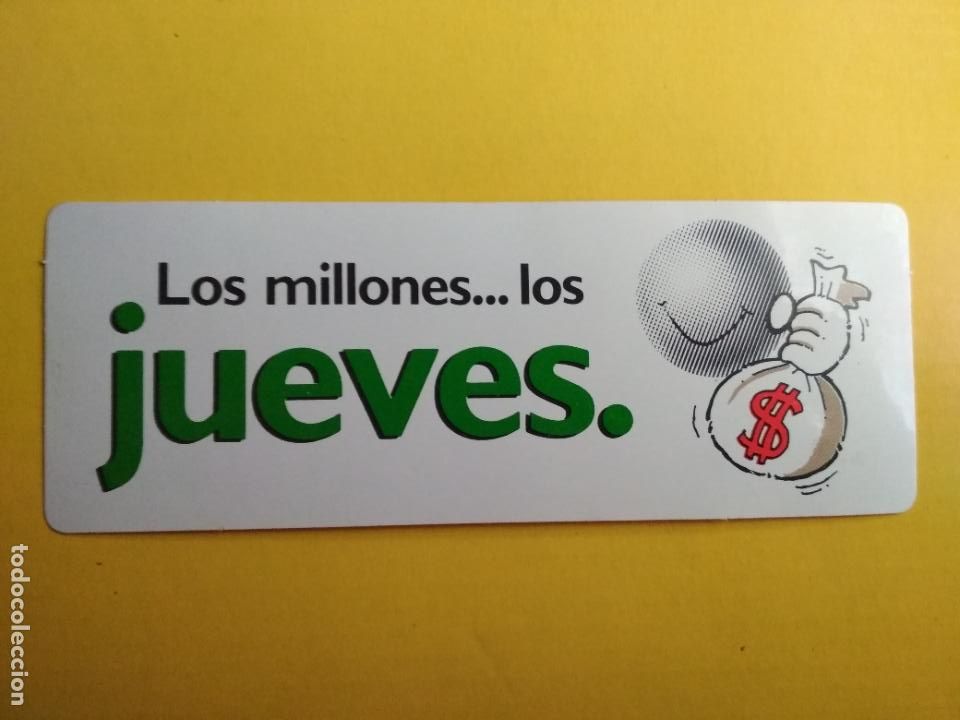 Collection stickers: PEGATINA ADHESIVO LOTERIA PRIMITIVA LOS MILLONES JUEVES