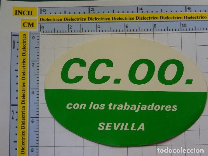 Pegatinas de colecci&oacute;n: PEGATINA POL&Iacute;TICO SINDICAL. CCOO CON LOS TRABAJADORES SEVILLA. 106
