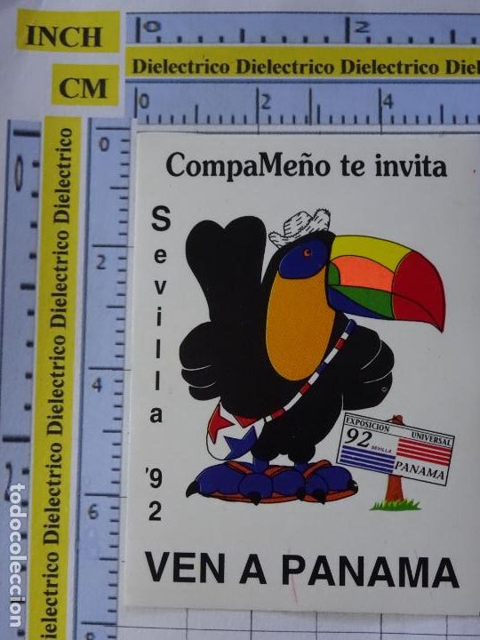 Pegatinas de colecci&oacute;n: PEGATINA DE TURISMO. EXPO 92 1992 SEVILLA. PANAMA COMPAME&Ntilde;O. 1