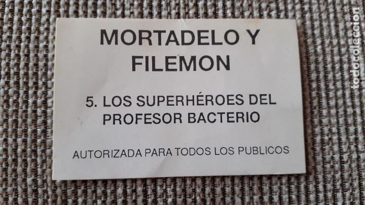 Pegatinas de colecci&oacute;n: ADHESIVO MORTADELO Y FILEMON. 5.LOS SUPERHEROES DEL PROFESOR BACTERIO. PEGATINA.