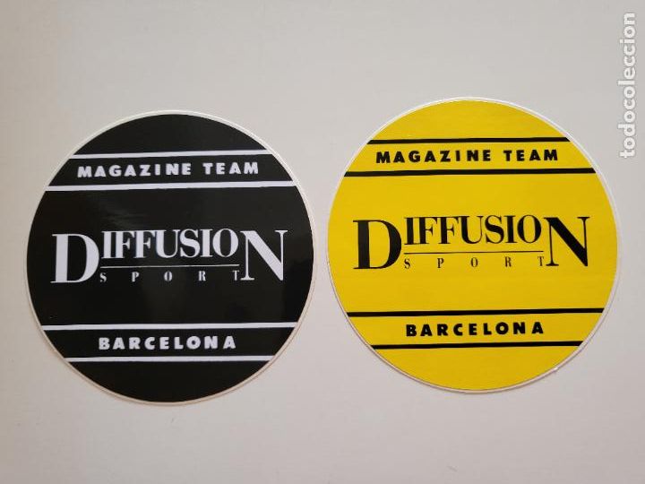 Pegatinas de colecci&oacute;n: 2 PEGATINAS ADHESIVO MAGAZINE TEAM DIFFUSION SPORT BARCELONA