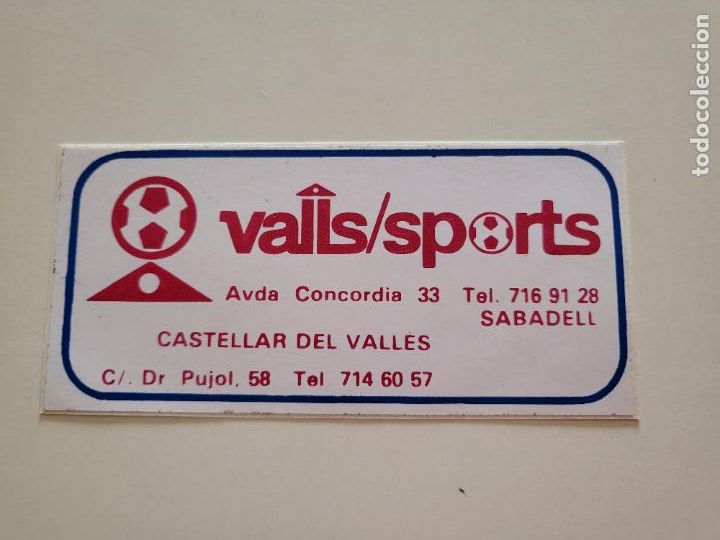 Autocollants de collection: PEGATINA ADHESIVO ENGANXINA BOTIGA VALLS SPORTS SABADELL