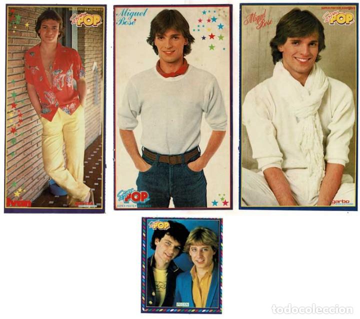 Pegatinas de colecci&oacute;n: Lote de 4 pegatinas Super Pop. Iv&aacute;n, Miguel Bos&eacute; y Pecos