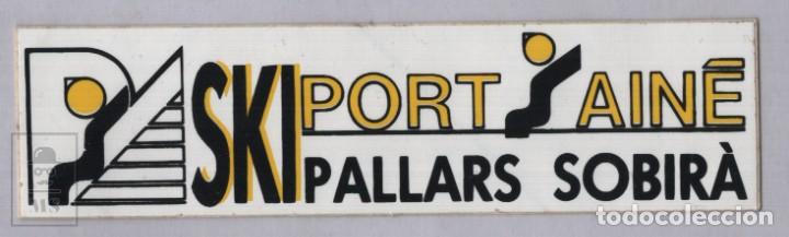 Pegatinas de colecci&oacute;n: Pegatina Rectangular Estaci&oacute;n de Ski Port Ain&eacute; - Pallars Sobira Lerida - Medidas 11,7 x 3 cm - Esqui