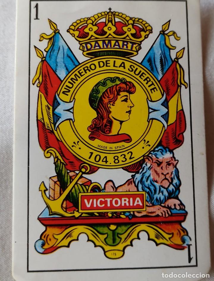 Pegatinas de colecci&oacute;n: Pegatina Baraja Victoria n&uacute;mero de la suerte
