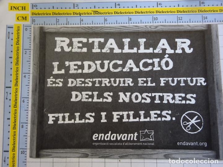 Autocolantes de cole&ccedil;&atilde;o: PEGATINA POL&Iacute;TICO SINDICAL REIVINDICATIVO. ENDAVANT ORGANIZACI&Oacute;N SOCIALISTA CATALU&Ntilde;A. EDUCACION. 36