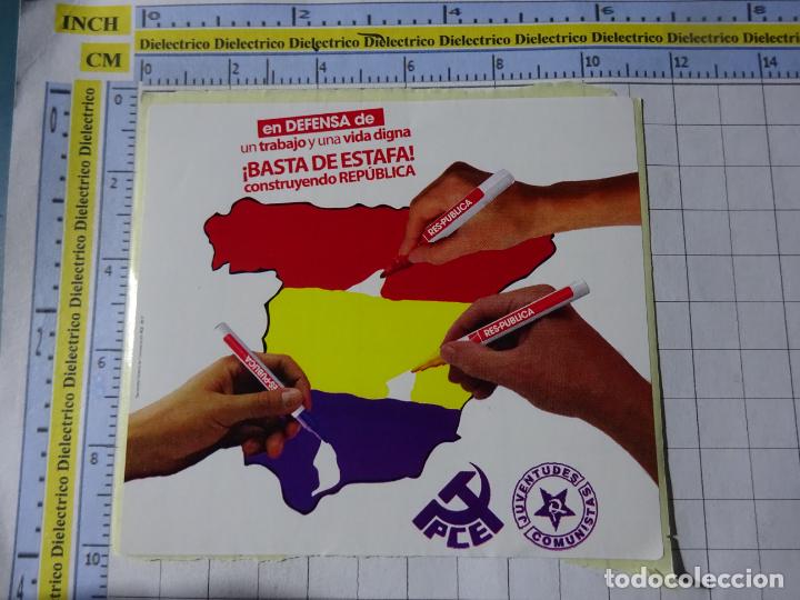 Autocolantes de cole&ccedil;&atilde;o: PEGATINA POL&Iacute;TICO SINDICAL REIVINDICATIVO. PCE JUVENTUDES COMUNISTAS. CONSTRUYENDO REP&Uacute;BLICA. 47