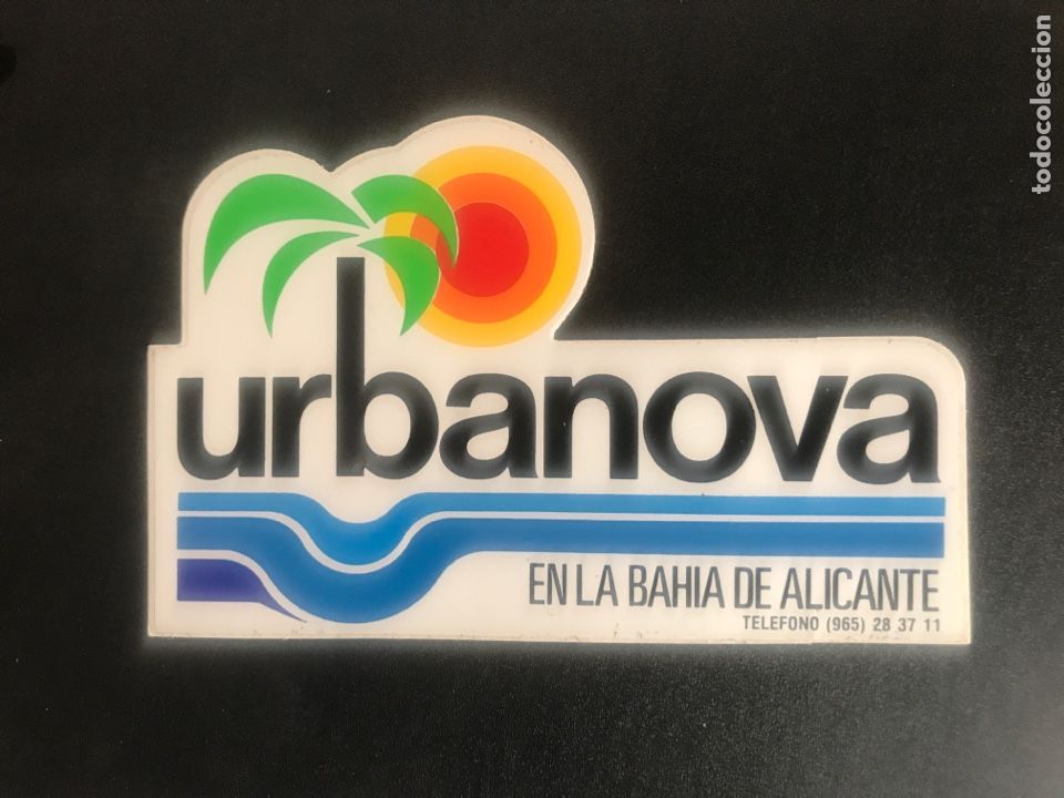 Pegatinas de colecci&oacute;n: Adhesivo URBANOVA en la bahia de ALICANTE nuevo principios de los a&ntilde;os 80