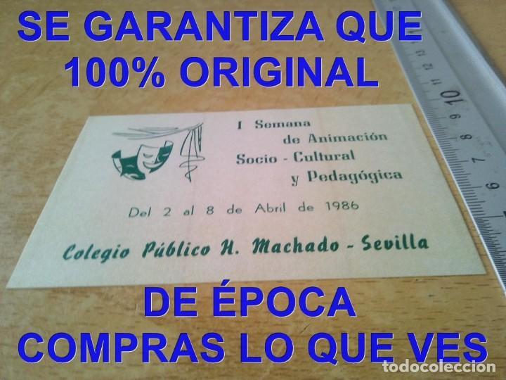 Pegatinas de colecci&oacute;n: SEVILLA COLEGIO ANTONIO MACHADO PEGATINA 1986 E57