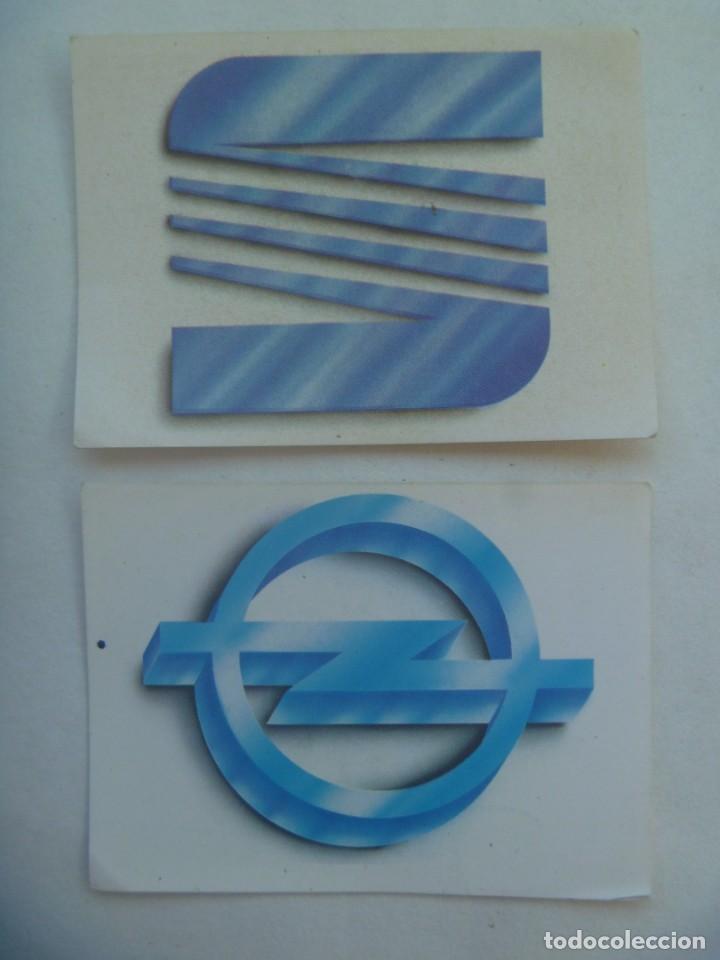 Pegatinas de colecci&oacute;n: LOTE DE 2 PEGATINAS COLECCION MARCA MANIA DE EDICIONES ESTE: AUTOMOVIL, SEAT Y OPEL