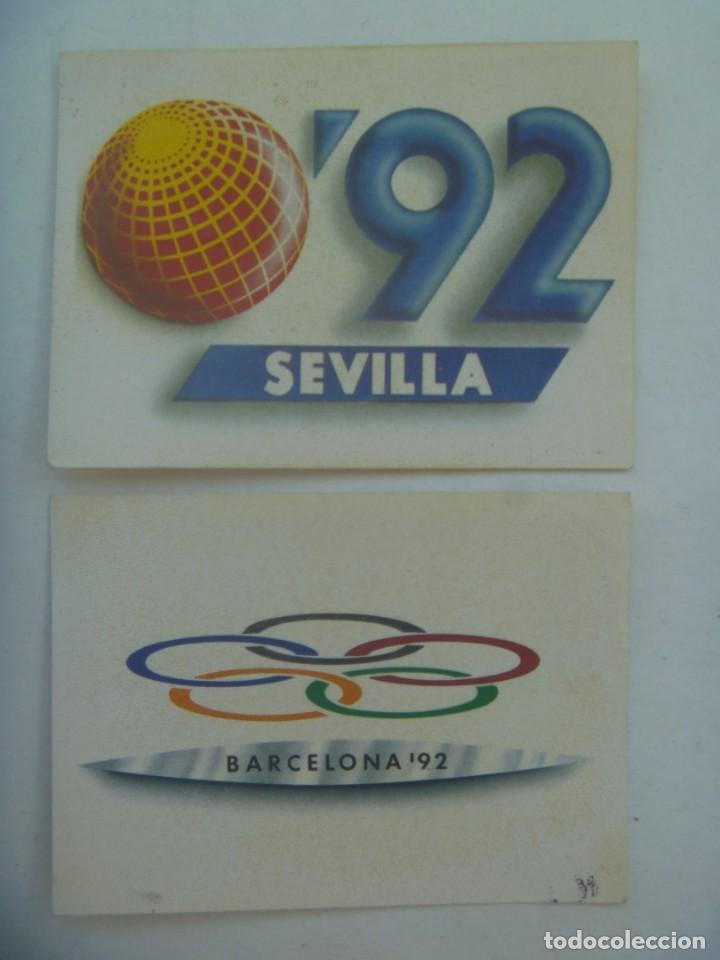 Pegatinas de colecci&oacute;n: LOTE 2 PEGATINAS COLECCION MARCA MANIA EDICIONES ESTE: JUEGOS OLIMPICOS BARCELONA Y EXPO&acute;92 SEVILLA