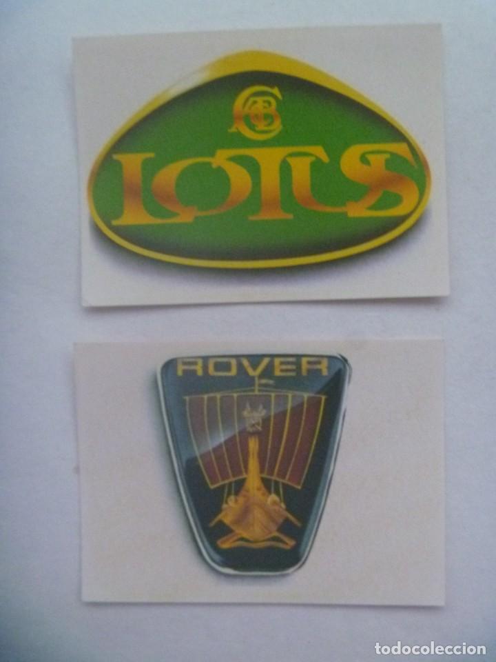Pegatinas de colecci&oacute;n: LOTE DE 2 PEGATINAS COLECCION MARCA MANIA DE EDICIONES ESTE: AUTOMOVIL, LOTUS Y ROVER