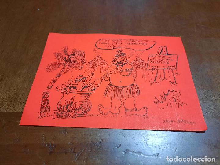 Pegatinas de colecci&oacute;n: VIAJE DE ESTUDIOS AGUSTINOS 84-85. PEGATINA ROJA. DIBUJO JACK. SIN USO. BUEN ESTADO. DIFICIL. C-12