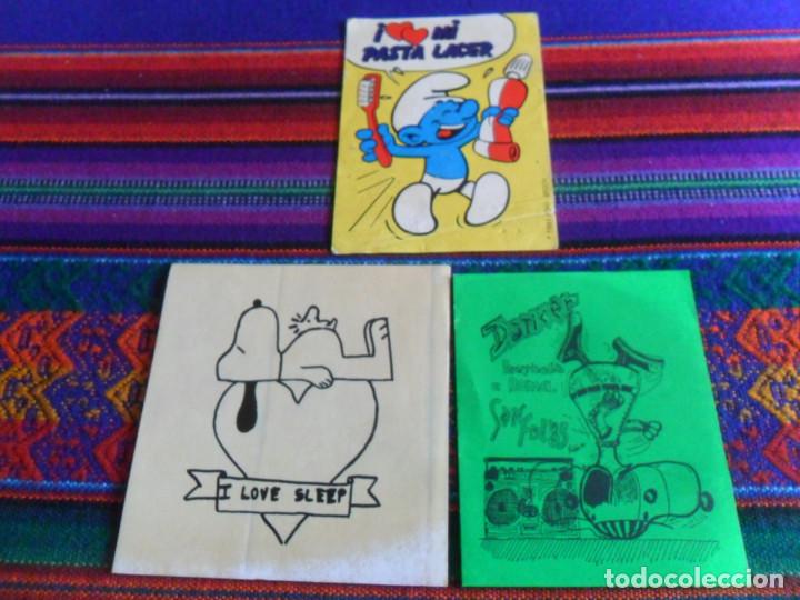 Pegatinas de colecci&oacute;n: LOTE 2 PEGATINA ADHESIVO SNOOPY Y I LOVE MI PASTA LACER PITUFO SMURF PITUFOS SMURFS. A&Ntilde;OS 80.