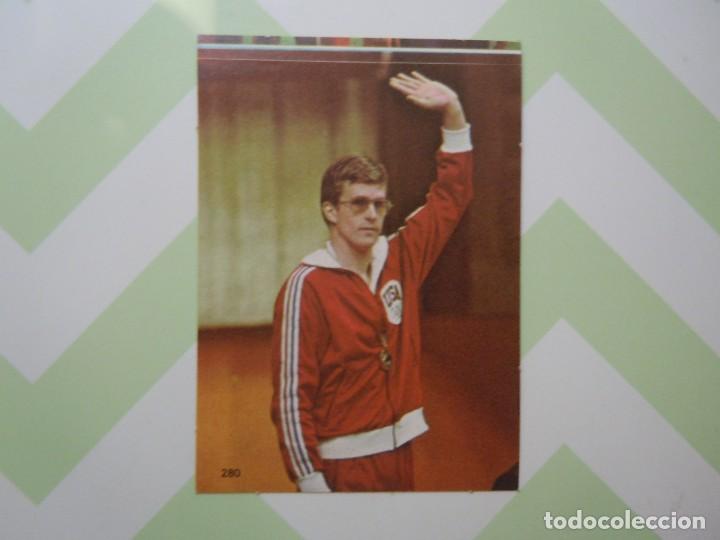 Pegatinas de colecci&oacute;n: Pegatina cromo n&ordm; 280 Olimpiadas de Mosc&uacute; 80, del Cola Cao, dimensiones 8,5x6 cm