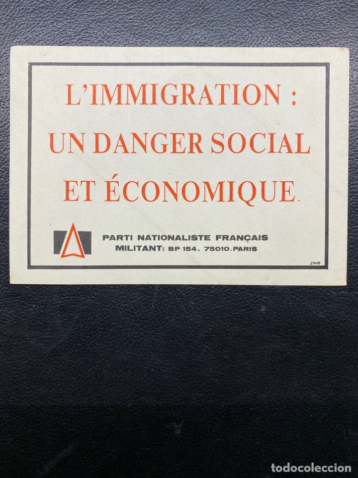 Autocolantes de cole&ccedil;&atilde;o: PEGATINA POL&Iacute;TICA. PARTI NATIONALISTE FRAN&Ccedil;AIS . Paris