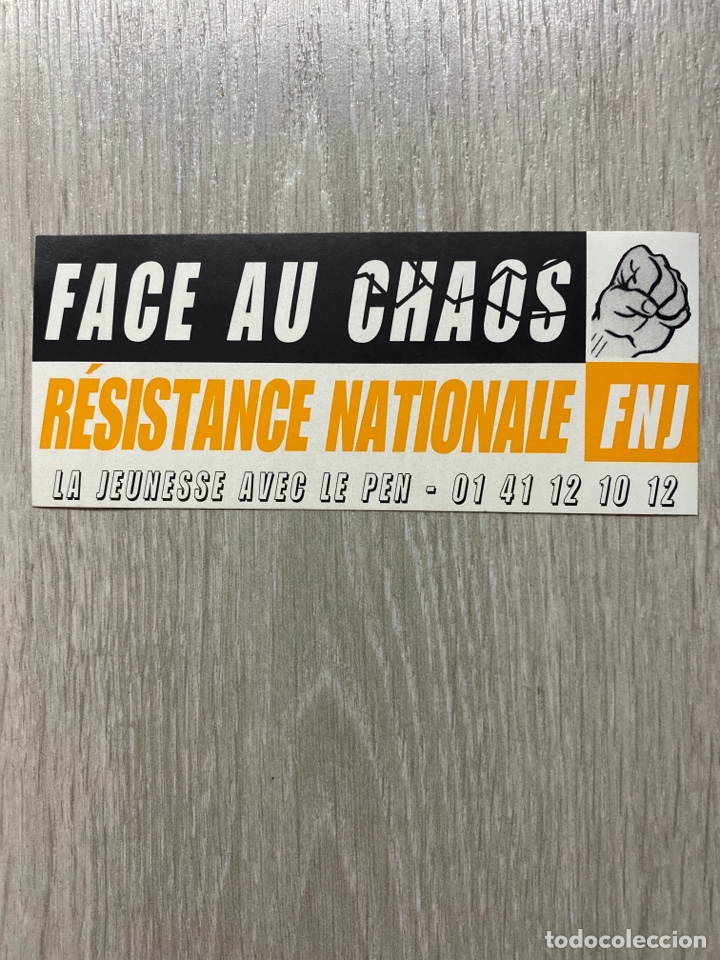 Adesivi di collezione: PEGATINA POL&Iacute;TICA. FRONT NATIONAL DE LA JEUNESSE. LE PEN. FRANCE