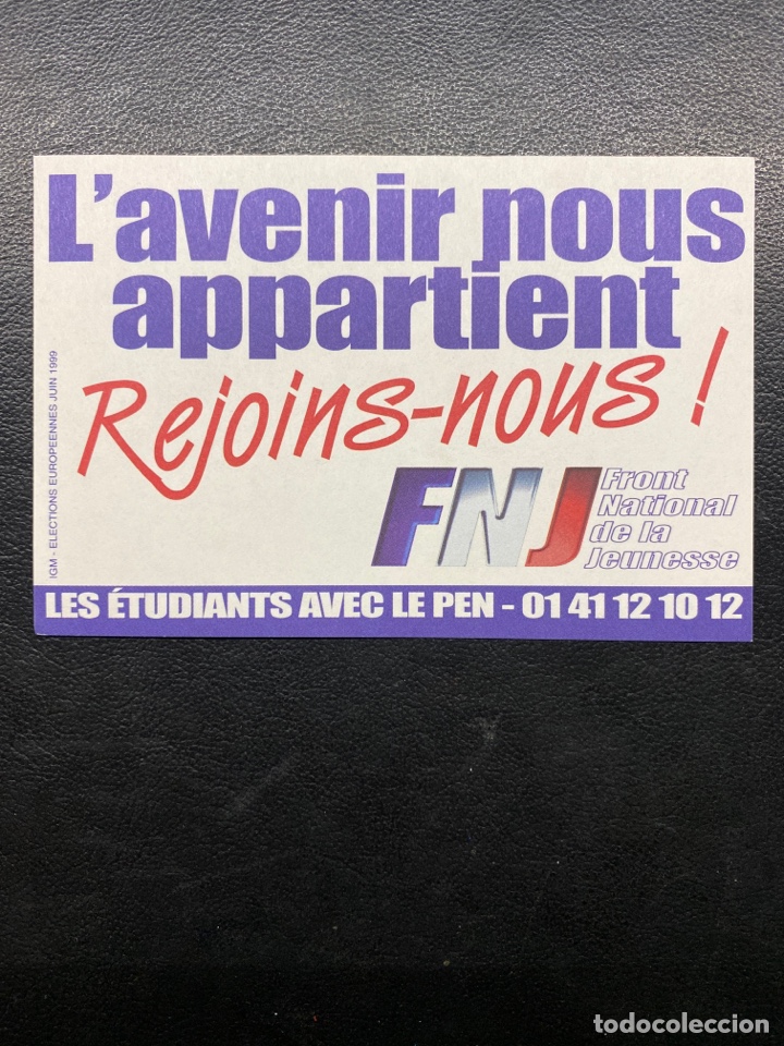 Autocolantes de cole&ccedil;&atilde;o: PEGATINA POL&Iacute;TICA. FRONT NATIONAL DE LA JEUNESSE. LE PEN. FRANCE