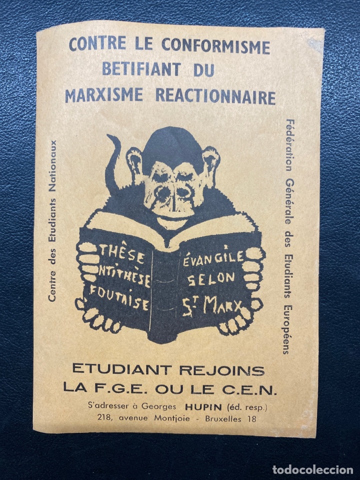 Sammlung von Aufklebern: PEGATINA POL&Iacute;TICA. ETUDIANT REJOINS. LA F.G.E. ou C.E.N. Bruxelles