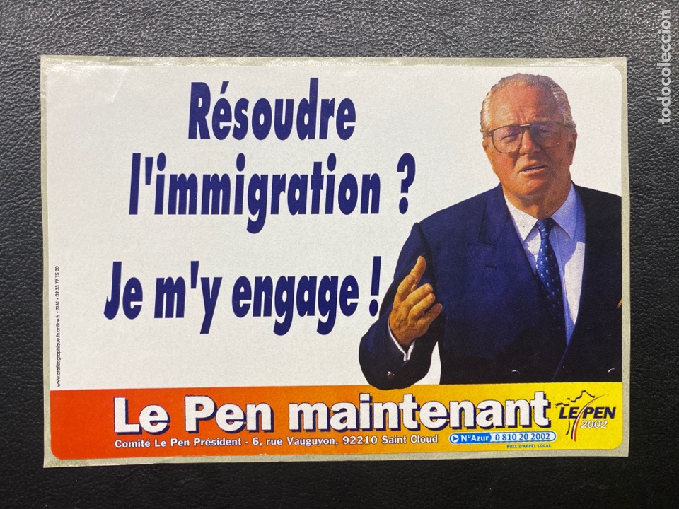 Pegatinas de colecci&oacute;n: PEGATINA POL&Iacute;TICA. FRONT NATIONAL DE LA JEUNESSE. LE PEN. FRANCE