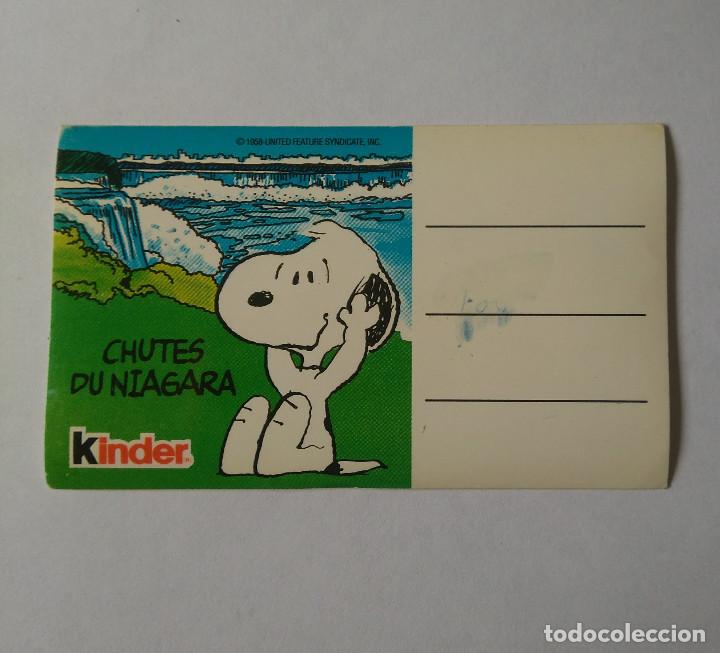 Pegatinas de colecci&oacute;n: kinder chocolate pegatina sticker antigua cromo promocional ferrero snoopy paises snopy niagara