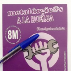 Pegatinas de colección: METALÚRGICOS A LA HUELGA 8 DE MARZO CGT PEGATINA FEMINISTA. Lote 329516108