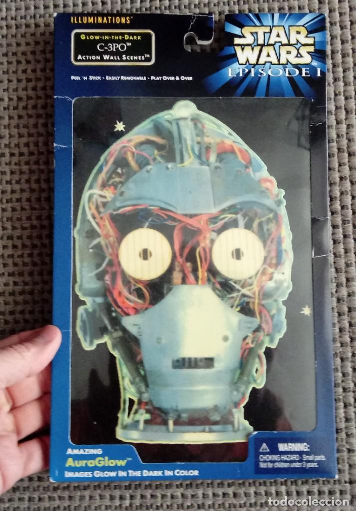Pegatinas de colecci&oacute;n: Brilla en la oscuridad. Gran pegatina adhesivo STAR WARS EPISODIO l C-3PO. 1999