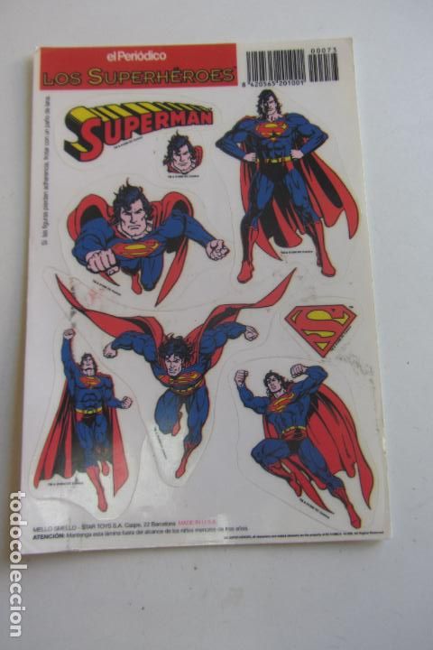 Pegatinas de colecci&oacute;n: LOS SUPERH&Eacute;ROES DE EL PERI&Oacute;DICO. PEGATINA ADHESIVO CROMO DE SUPERMAN ARX165