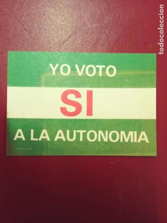 Pegatinas de colecci&oacute;n: Pegatina Andaluc&iacute;a Yo voto s&iacute; a la autonom&iacute;a