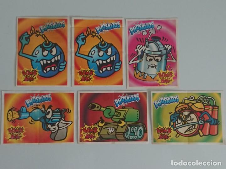 Pegatinas de colecci&oacute;n: Lote de 6 Cromos Adhesivos Pegatinas Bomb Bag Phoskitos A&ntilde;o 1997