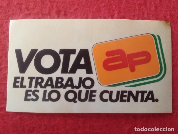 Pegatinas de colecci&oacute;n: PEGATINA ADHESIVO STICKER AUTOCOLLANT POL&Iacute;TICA VOTA AP ALIANZA POPULAR MANUEL FRAGA TRANSICI&Oacute;N SPAIN