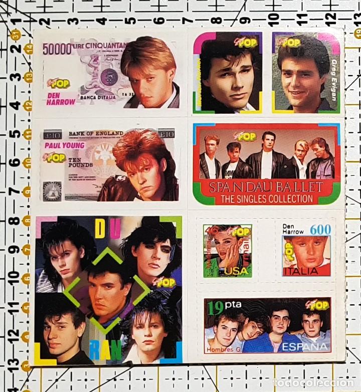 Pegatinas de colecci&oacute;n: LOTE 8 ADHESIVOS REVISTA SUPER POP A&Ntilde;OS 80 GRUPOS MUSICALES