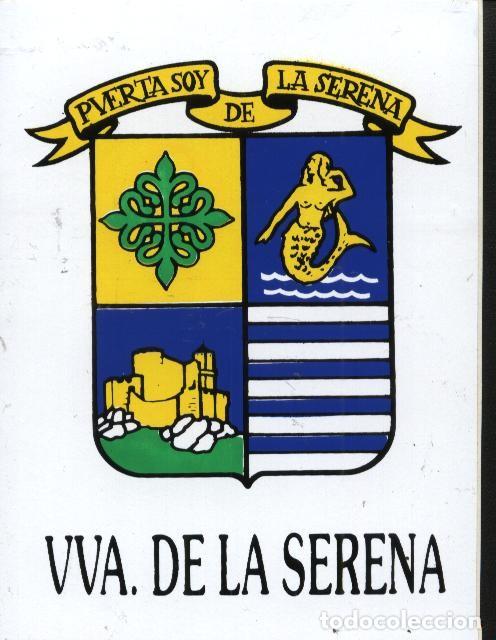 Pegatinas de colecci&oacute;n: PEGATINA DE VILLANUEVA DE LA SERENA-BADAJOZ 11 X 8 CM.