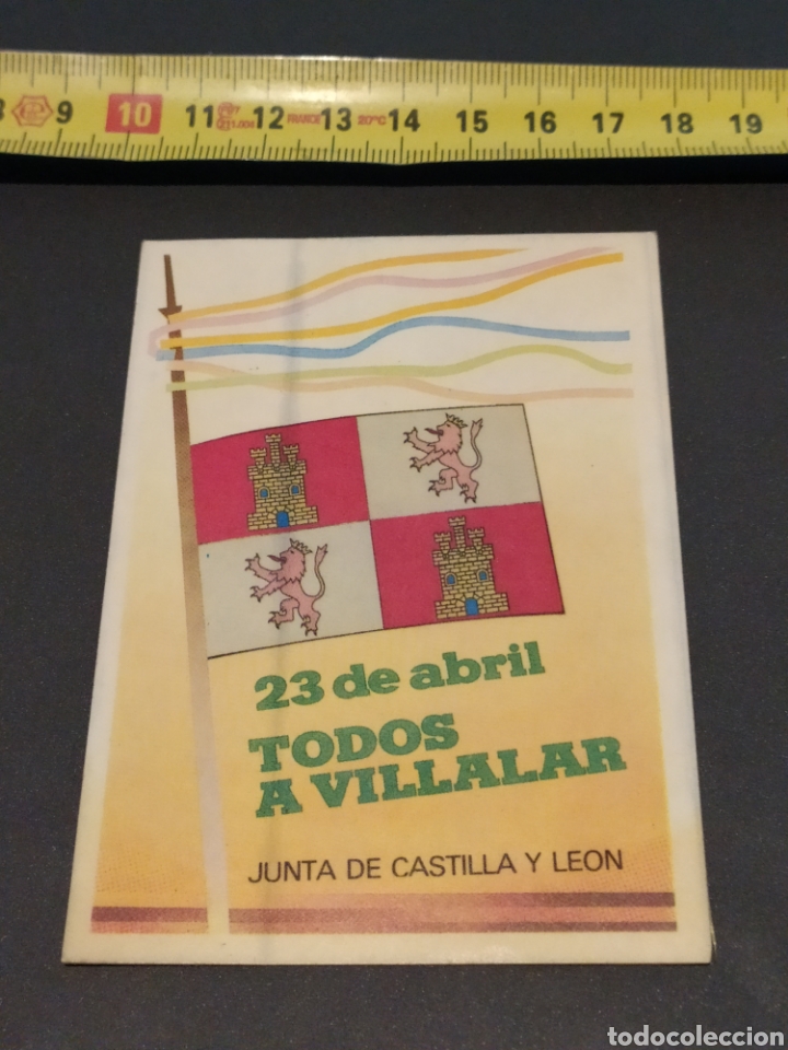 Pegatinas de colecci&oacute;n: Pegatina 23 de abril, todos a Villalar, Junta de Castilla y Le&oacute;n, a&ntilde;os 80, sin pegar