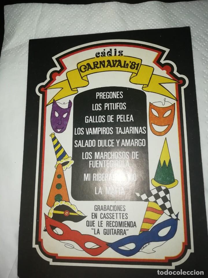Pegatinas de colecci&oacute;n: Carnaval de C&aacute;diz pegatina de 1981 grandes agrupaciones