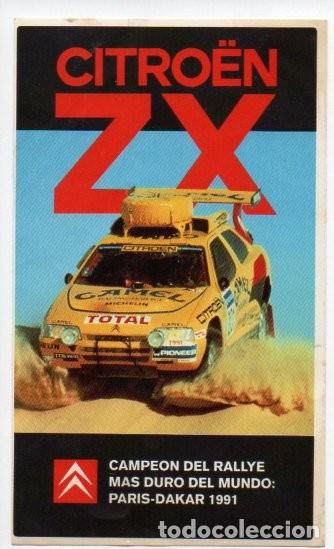 Pegatinas de colecci&oacute;n: ANTIGUA PEGATINA - ADHESIVO. CITRO&Euml;N ZX, CAMPEON DEL RALLYE PARIS - DAKAR 1991. 8 X 13 CM.