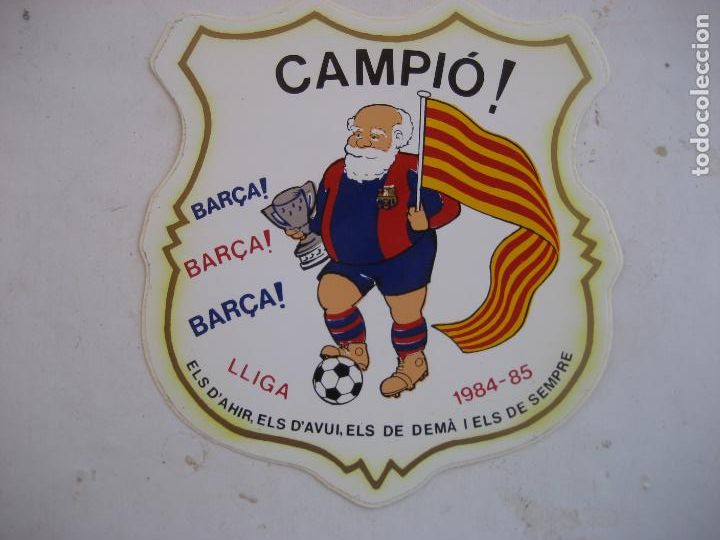Pegatinas de colecci&oacute;n: Bar&ccedil;a Campio. 1984-85. 11 x 10.5 cm.