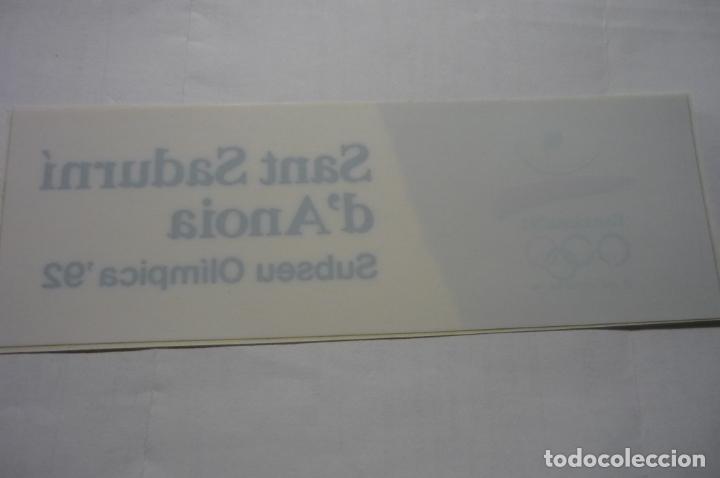 Pegatinas de colecci&oacute;n: pegatina olimpiadas barcelona 92.-s.sadurni d&acute;anoia sub seu