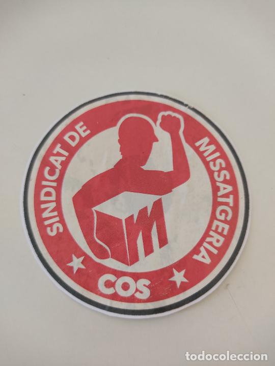 Adesivi di collezione: ADHESIVO PEGATINA PUBLICIDAD POLITICA SINDICAT DE MISSATGERIA COS, MIDE 7,9 CM DE DIAMETRO