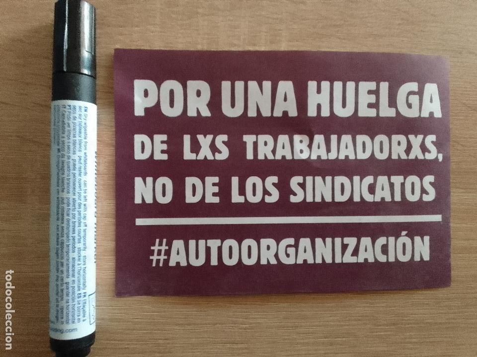 Pegatinas de colecci&oacute;n: Pegatina Por una huelga de lxs trabajadorxs, no de los sindicatos