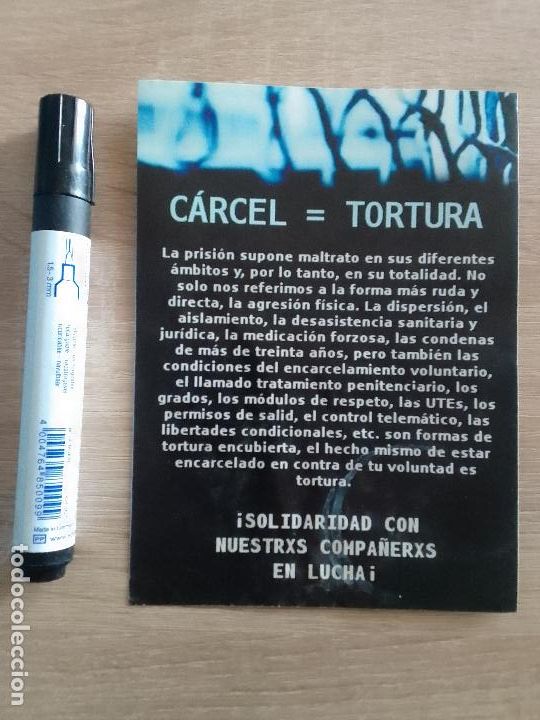 Pegatinas de colecci&oacute;n: Pegatina C&aacute;rcel = tortura