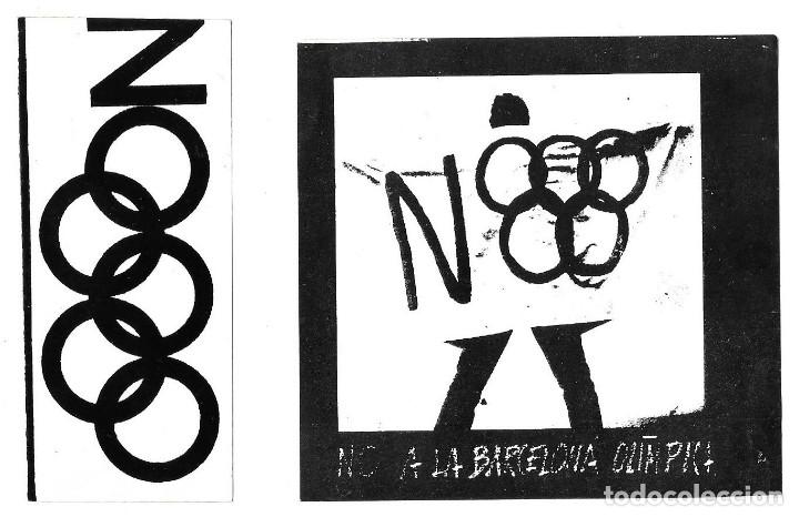 Pegatinas de colecci&oacute;n: Dos pegatinas NO A La Barcelona Ol&iacute;mpica (1992)
