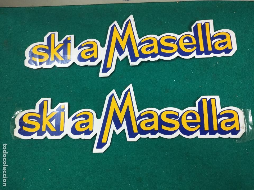 Pegatinas de colecci&oacute;n: 2 PEGATINAS ADHESIVAS SKI A MASELLA. ESQUI.