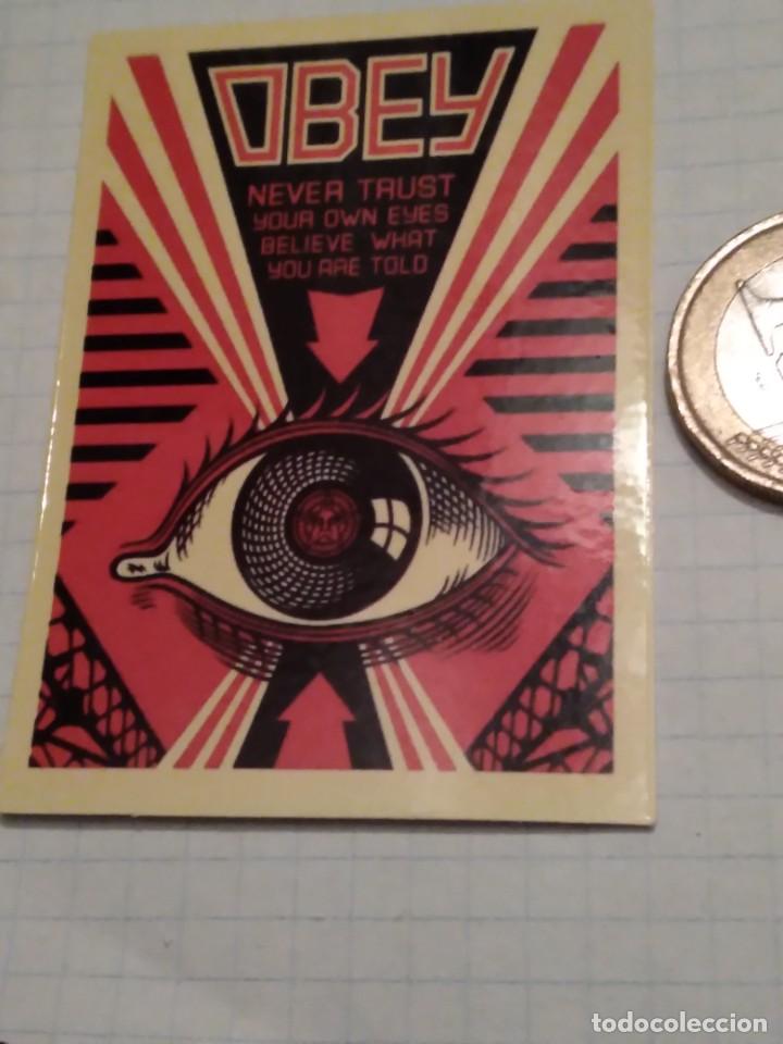 Pegatinas de colecci&oacute;n: PEGATINA STICKER 6X8CM-OBEY-ROCK-MUSICA-